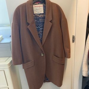 Cartonnier brown wool blend cocoon coat